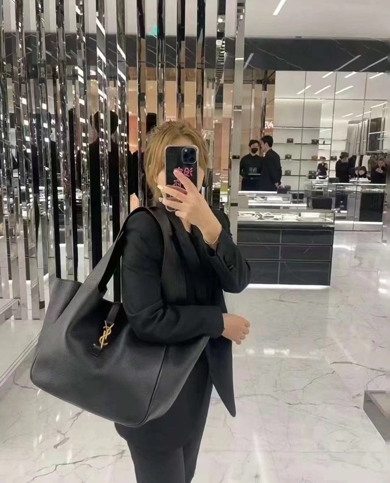 BOLSA YSL BEA EM COURO GRAINADO